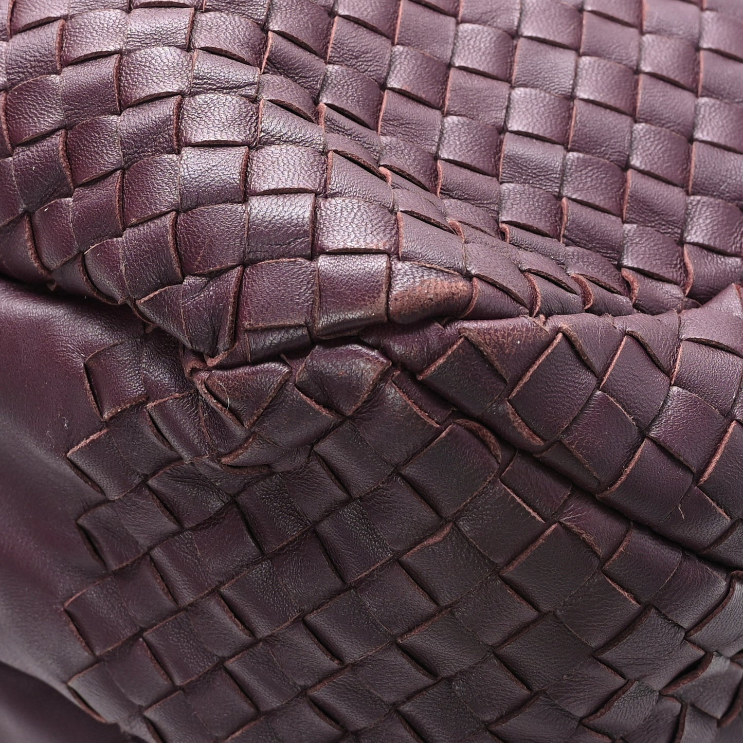Nappa Intrecciato Large Campana Hobo Grape