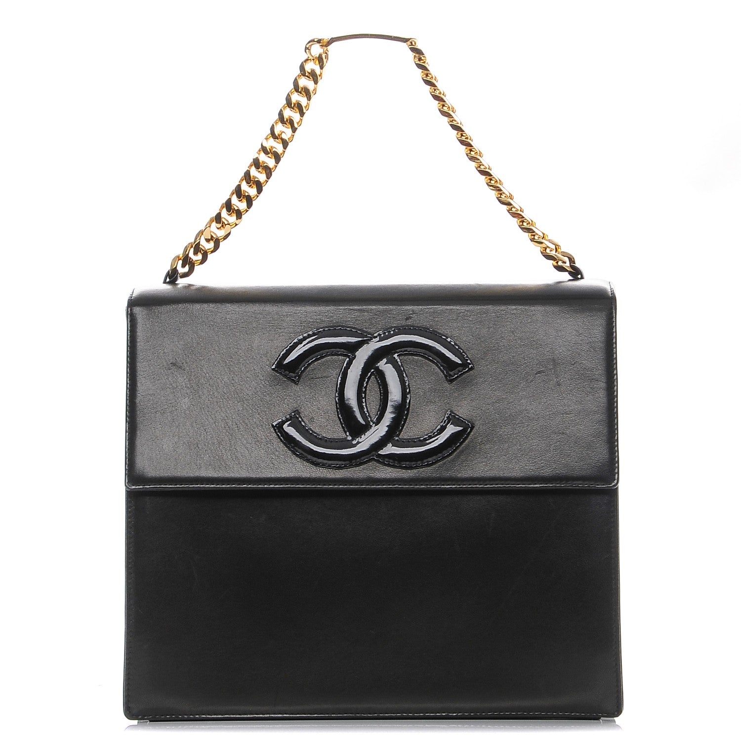 Chanel Lambskin Patent CC Flap Bag Black 1 of 9