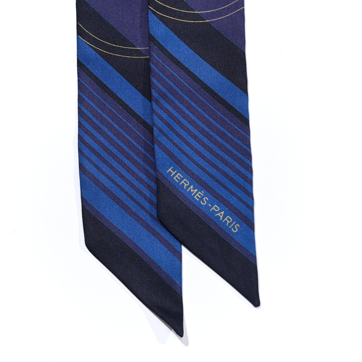 Hermes Silk Ex-Libris Twilly Indigo Black Beige 2 of 4