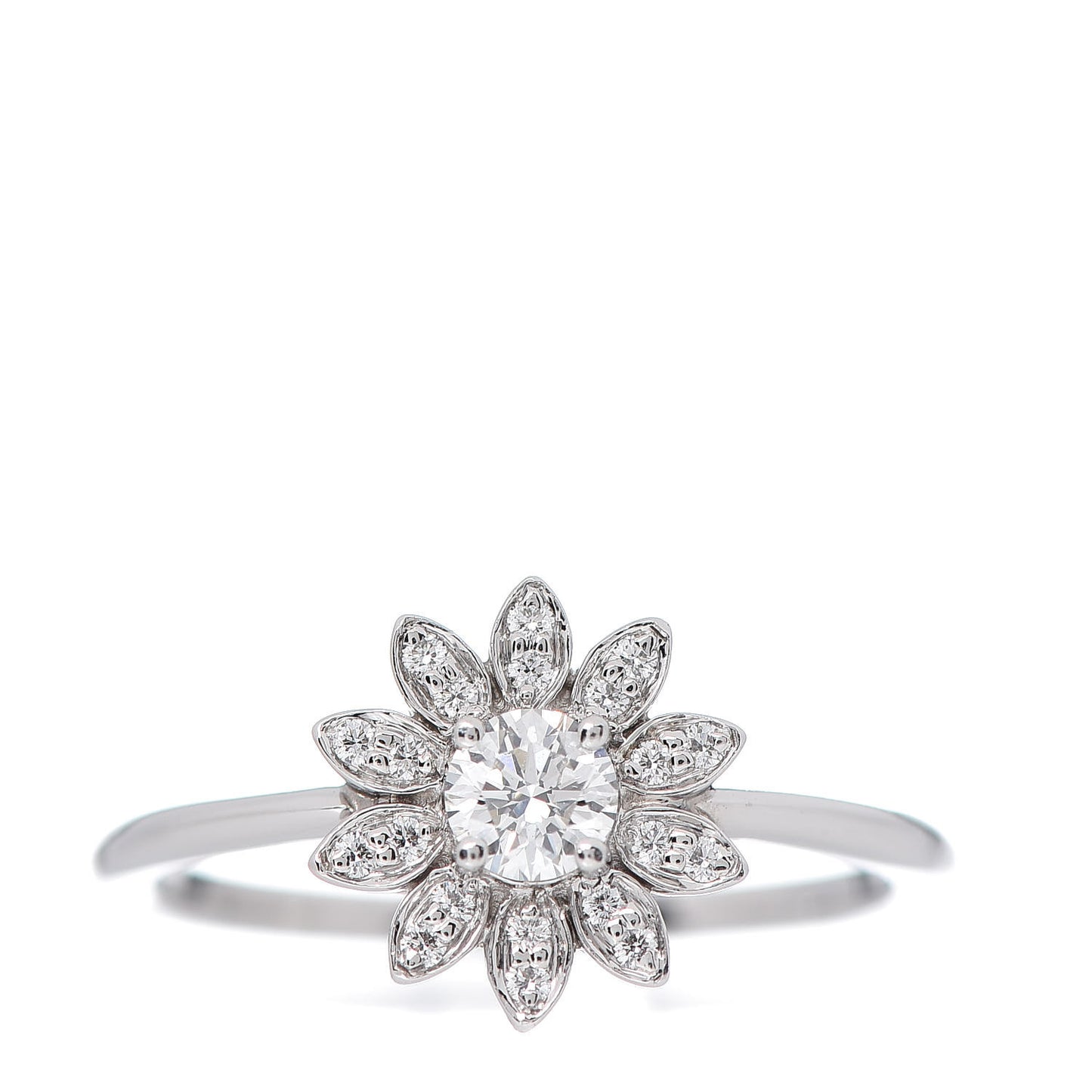 Platinum Diamond Enchant Garden Flower Ring 50 5.5