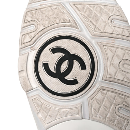 Chanel Suede Calfskin Fabric CC Sneakers 40 White 22 of 40