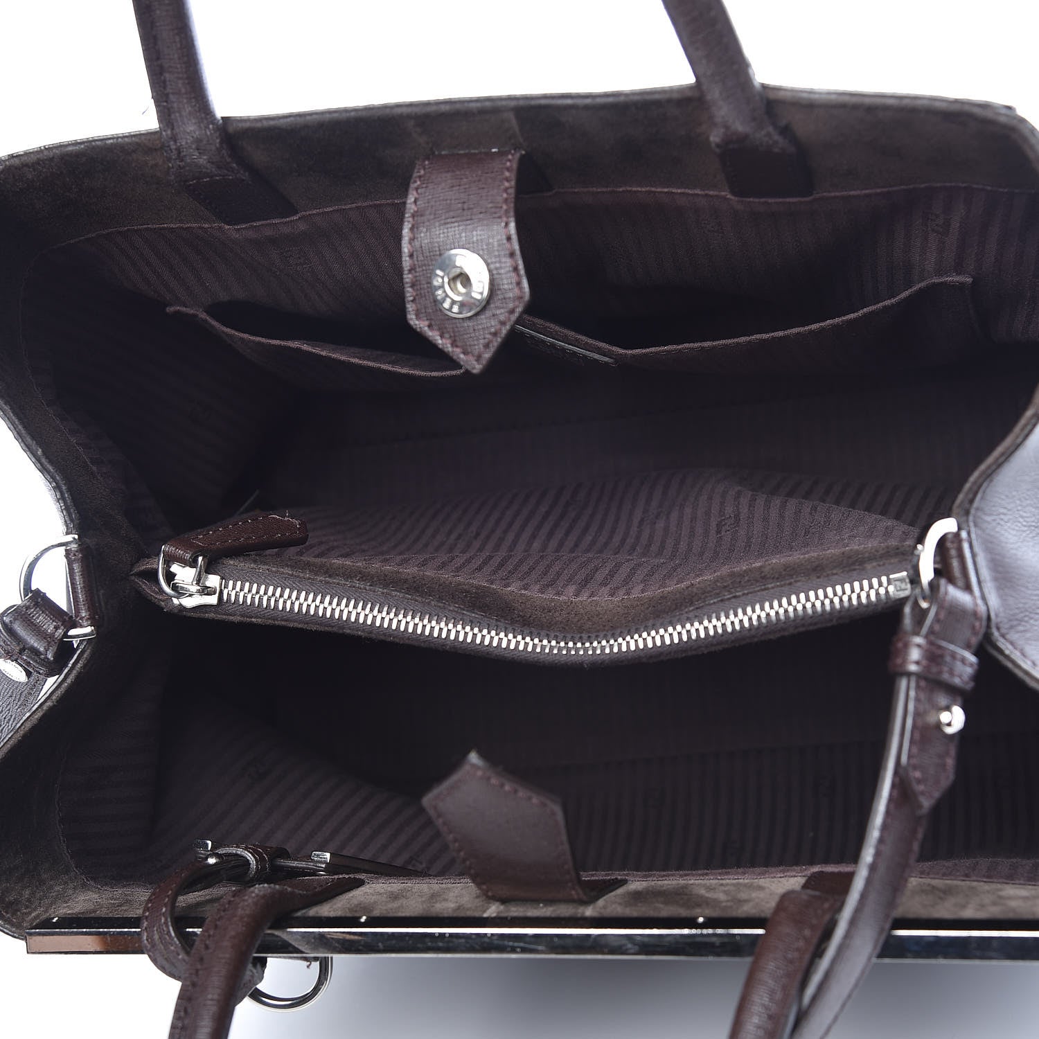 Fendi Vitello Elite Regular 2Jours Tote Caffe Noir 5 of 22