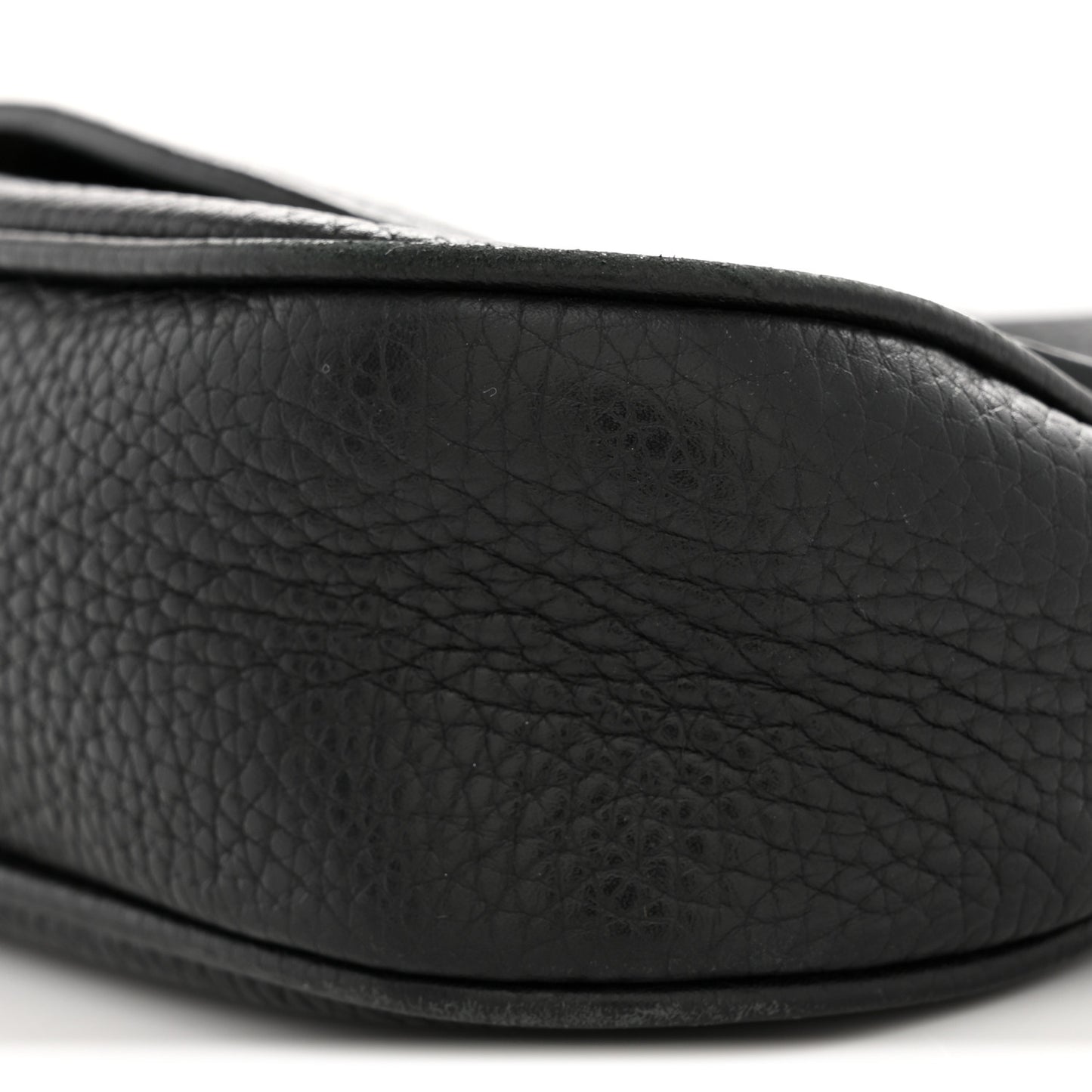 Pebbled Calfskin Medium Soho Flap Crossbody Black