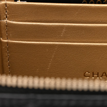 Chanel Lambskin Quilted Small Pearl Crush Vanity Case With Chain Black 11 of 11