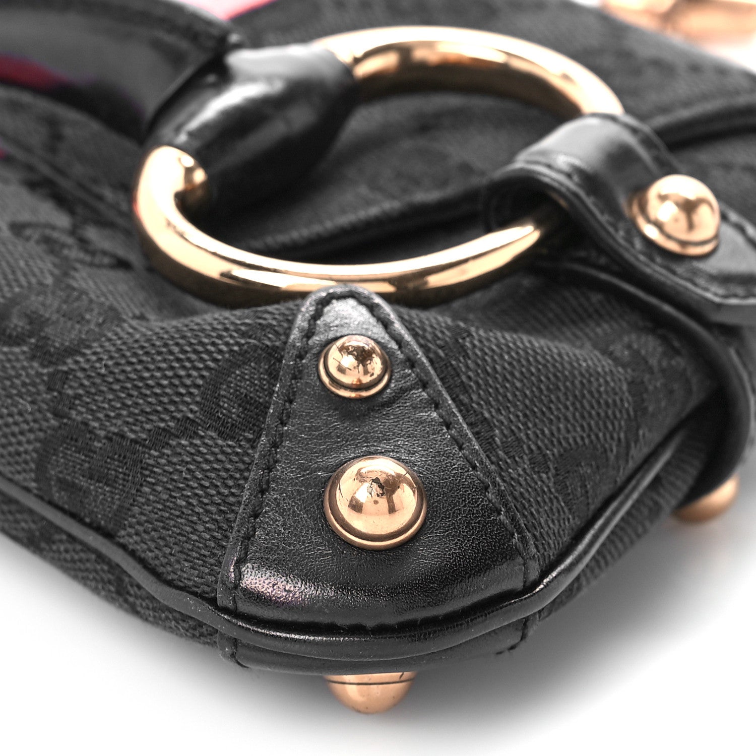 Gucci Monogram Horsebit Web Clutch Black 8 of 9