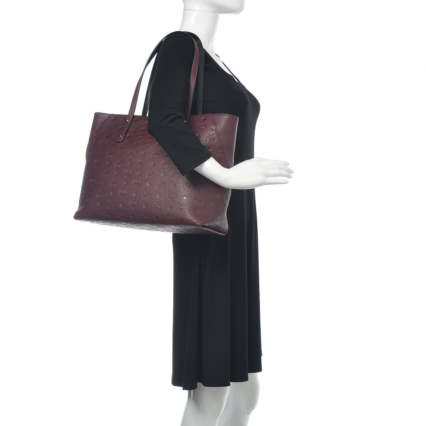 Calfskin Ottomar Monogram Medium Klara Shopper Tote Rustic Brown