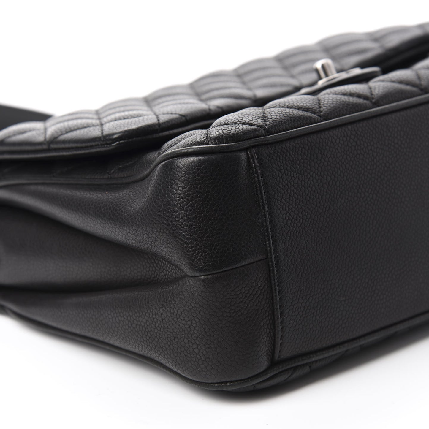 Caviar Quilted Medium Rock In Rome Single Flap Black