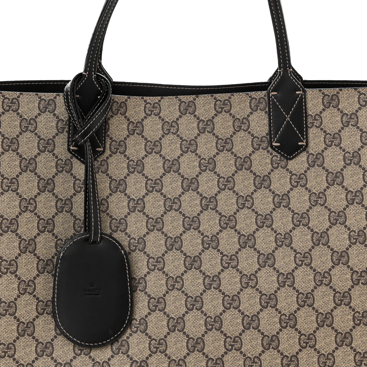 Gucci Calfskin GG Supreme Monogram Medium Reversible Tote Black 8 of 10