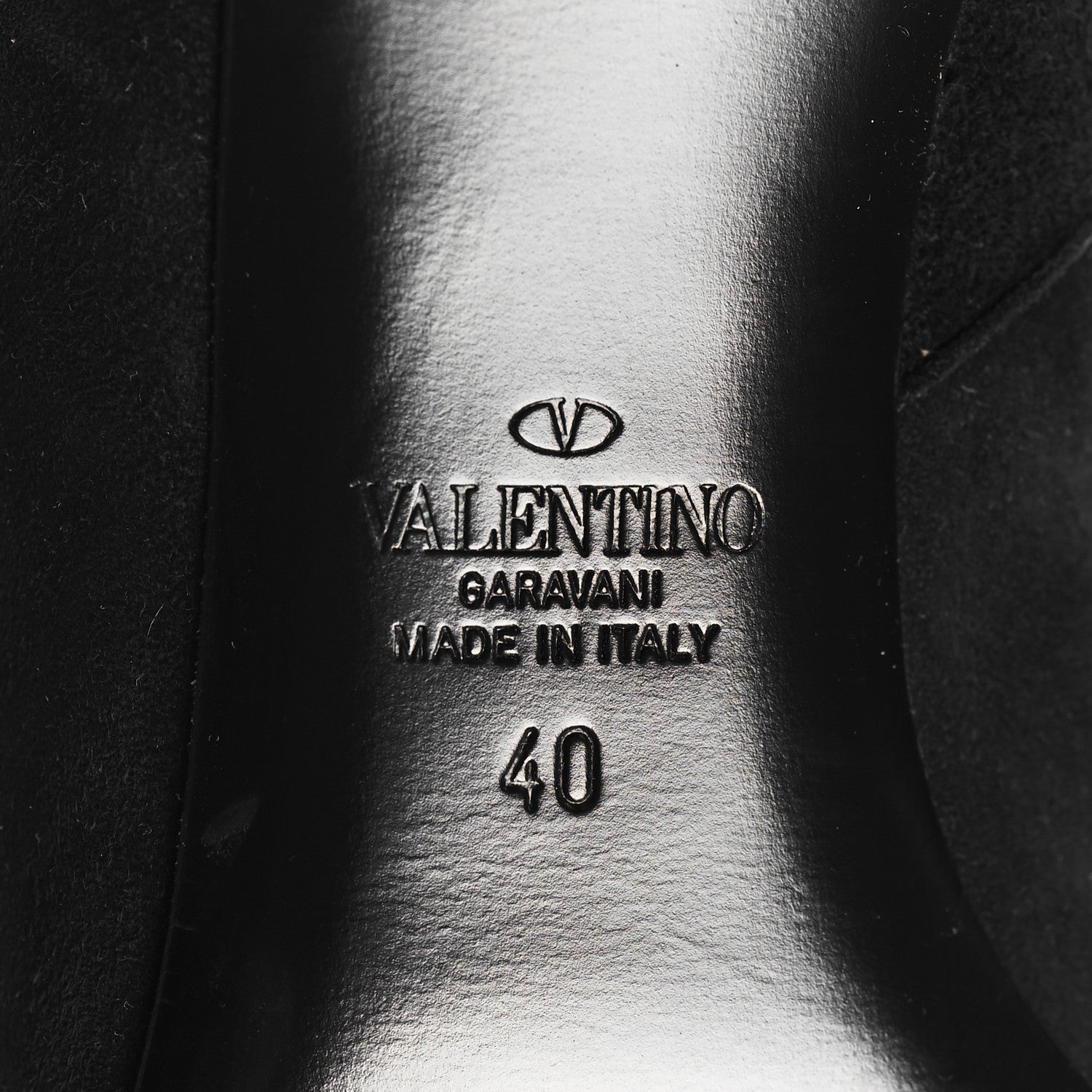 Valentino Garavani Suede VLogo Knee High 45mm Boots 40 Black 7 of 7