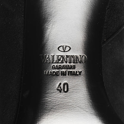 Valentino Garavani Suede VLogo Knee High 45mm Boots 40 Black 7 of 7