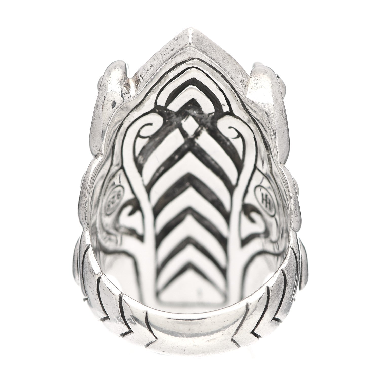 John Hardy Sterling Silver Black Spinel Blue Sapphire Naga Head Ring 54 7 5 of 7