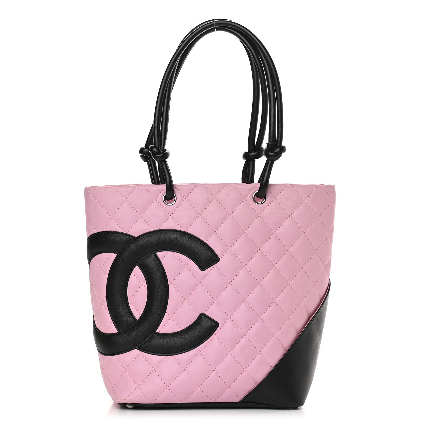Chanel Calfskin Quilted Medium Cambon Tote Pink Black 1 of 9