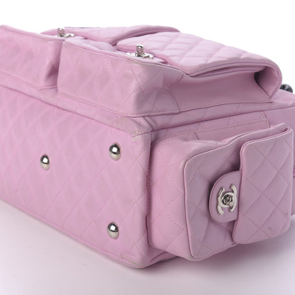 Chanel Calfskin Quilted Large Cambon Multipocket Reporter Pink Black 7 of 16