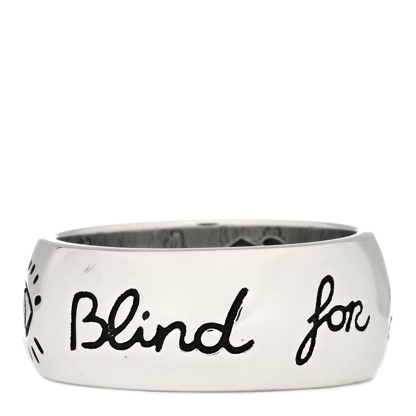 Sterling Silver Wide Blind for Love Band Ring 55 7.25