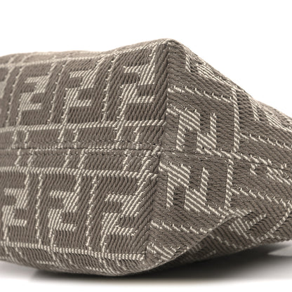 Fendi Denim Jacquard FF Effect Vitello Grace Mini Roll Tote Dove White Dove 10 of 10