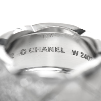 Chanel 18K White Gold Diamond Large Coco Crush Ring 52 6 4 of 5