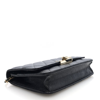 Chanel Caviar Quilted Golden Class Wallet On Chain WOC Black 4 of 10