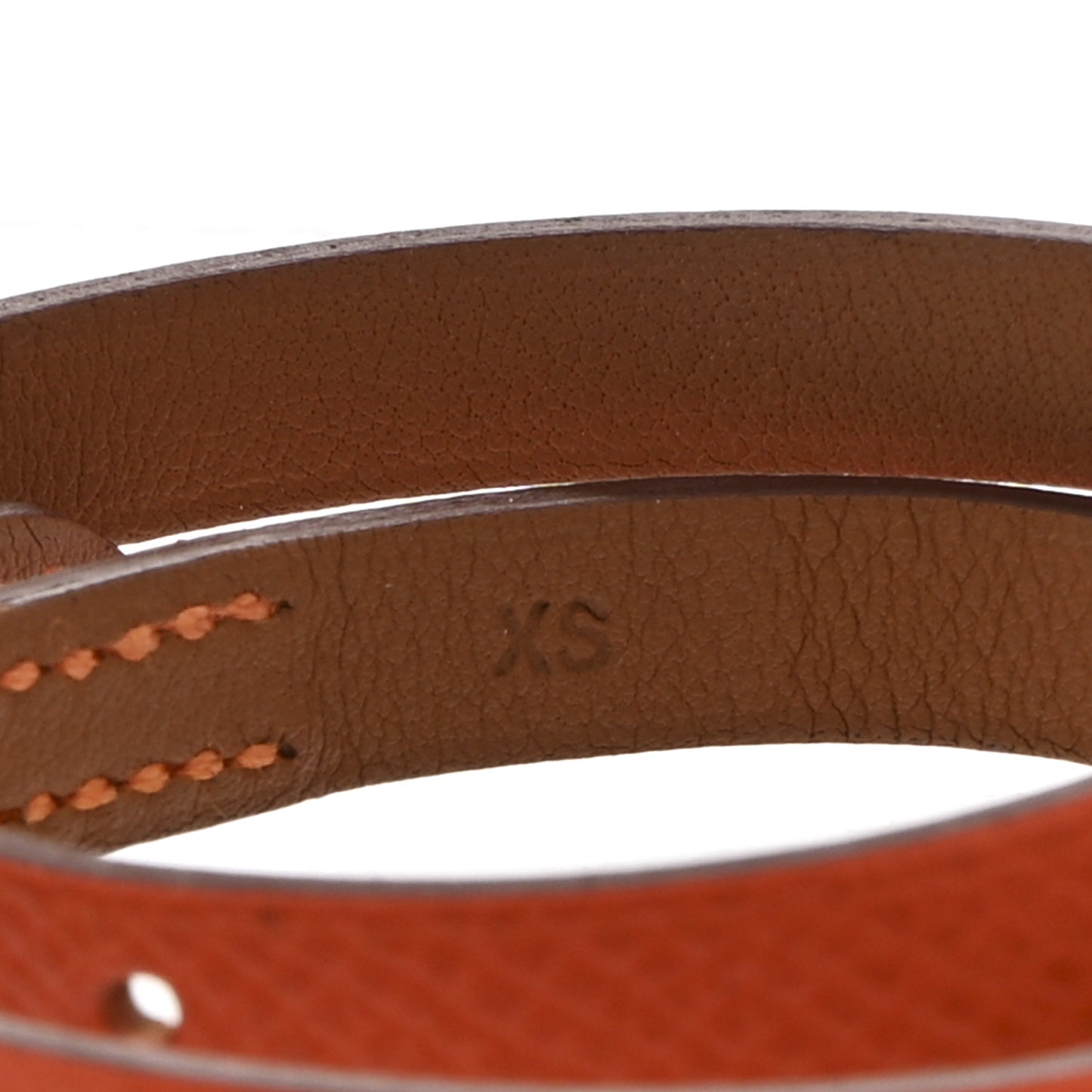 Epsom Swift Behapi Double Tour Reversible Bracelet XS Orange Gold