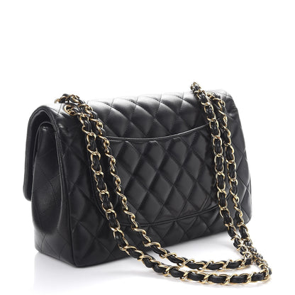 Chanel Lambskin Quilted Jumbo Double Flap Black 3 of 10
