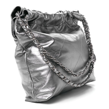 Chanel Metallic Calfskin Quilted Chanel 22 Silver 3 of 12