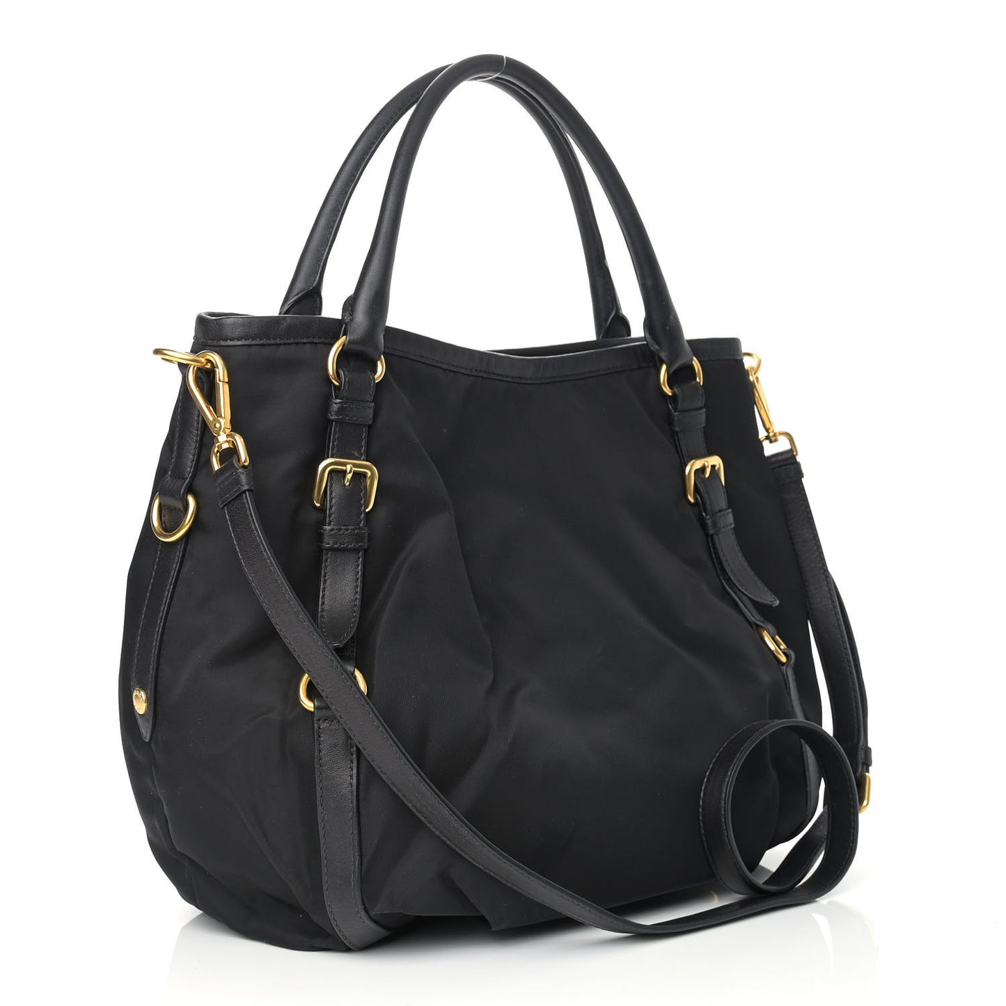 Tessuto Nylon Soft Calf Tote Black