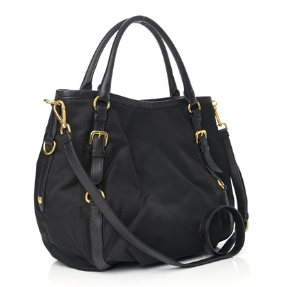 Prada Tessuto Nylon Soft Calf Tote Black 3 of 12