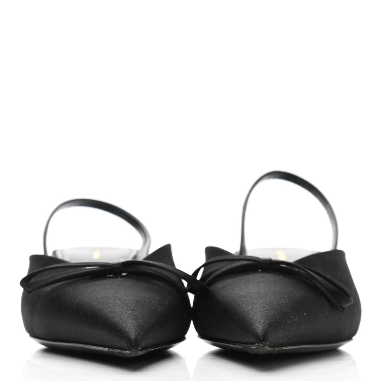 Satin Pointed Toe Knife Slingback 40mm Mules 39 Black
