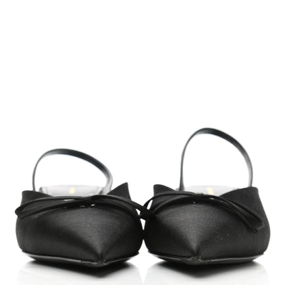 Balenciaga Satin Pointed Toe Knife Slingback 40mm Mules 39 Black 2 of 9