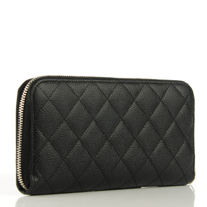 Chanel Caviar Quilted Large Gusset Zip Around Wallet Black 3 of 9