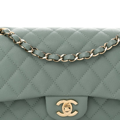 Chanel Caviar Quilted Medium Double Flap Dark Green 8 of 11