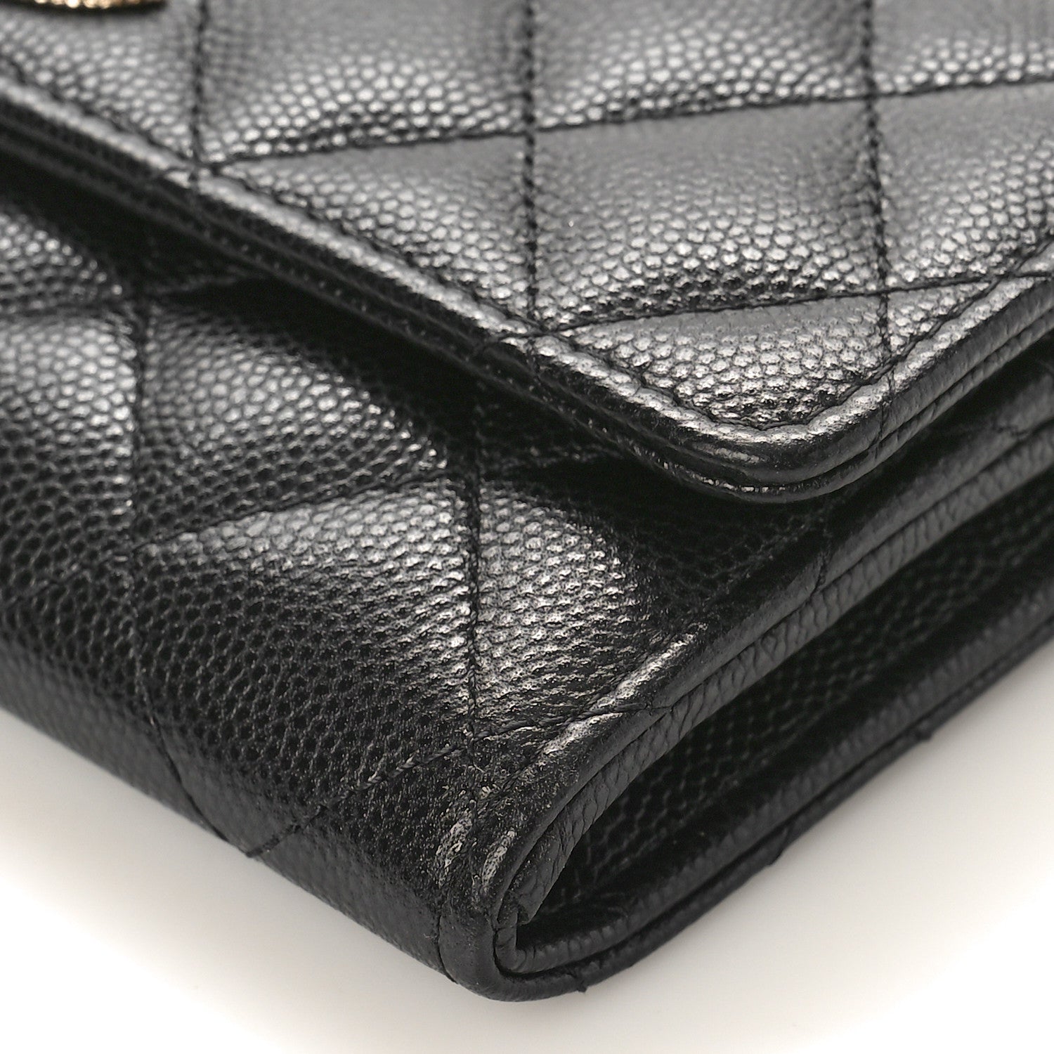 Chanel Caviar Quilted Crystal CC Large Gusset Flap Wallet Black 9 of 10