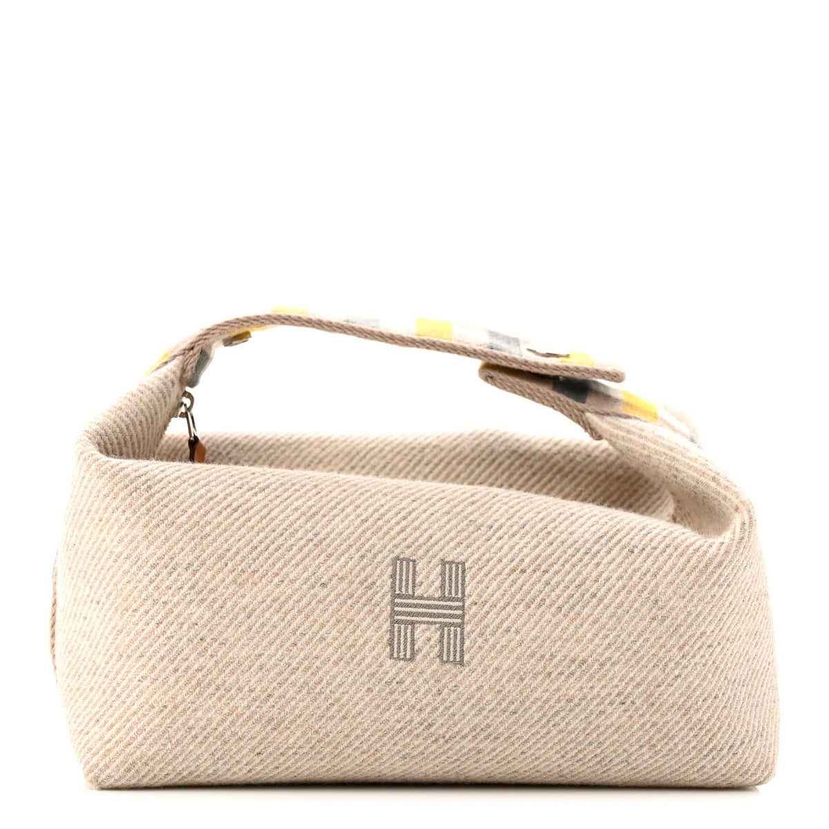 Hermes Wool Small Au Carre Bride-A-Brac Pouch Seigle 1 of 7