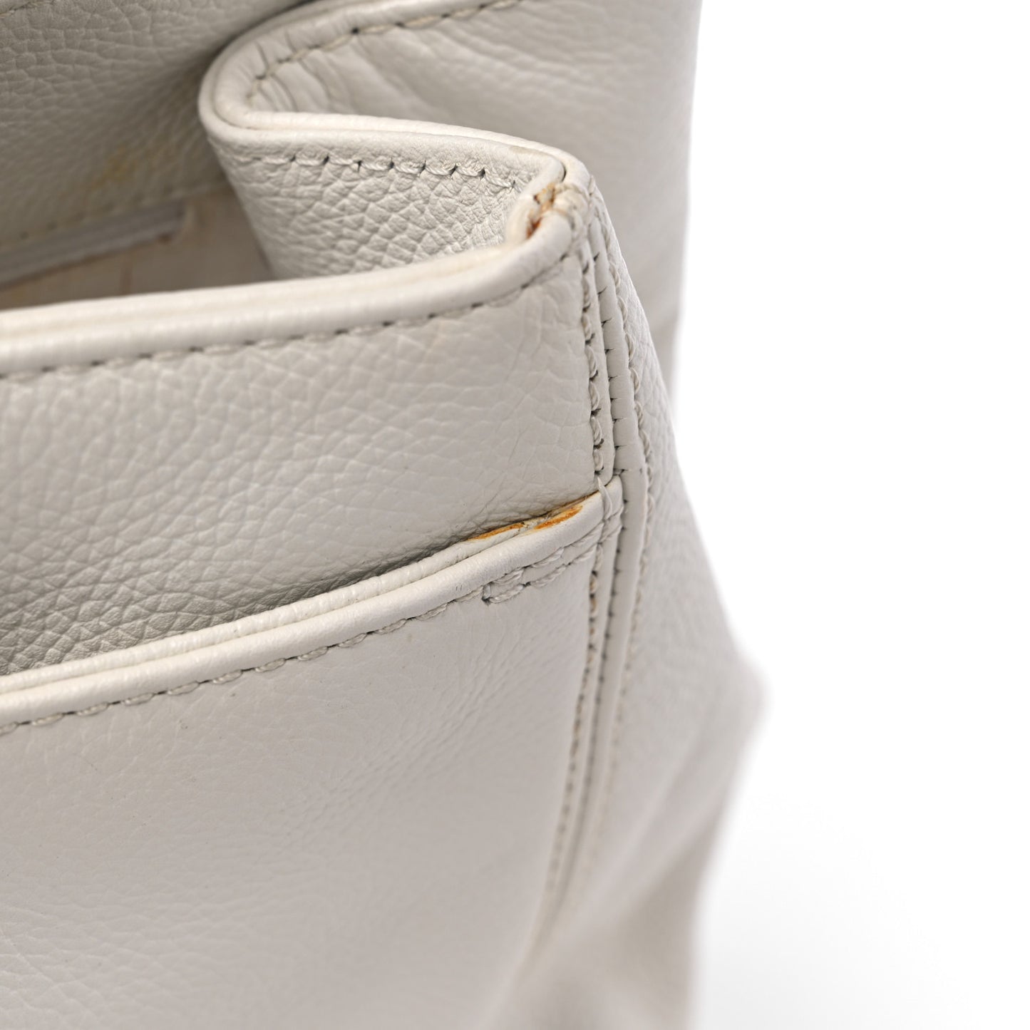 Calfskin Mademoiselle Lock Cerf Executive Shopper Tote White