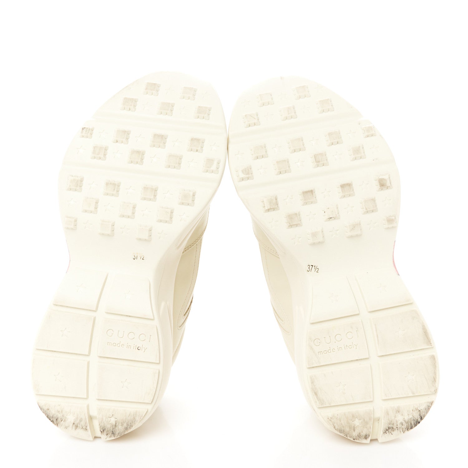 Gucci Apollo Calfskin Strawberry Womens Rhyton Sneakers 37.5 Ivory 5 of 9