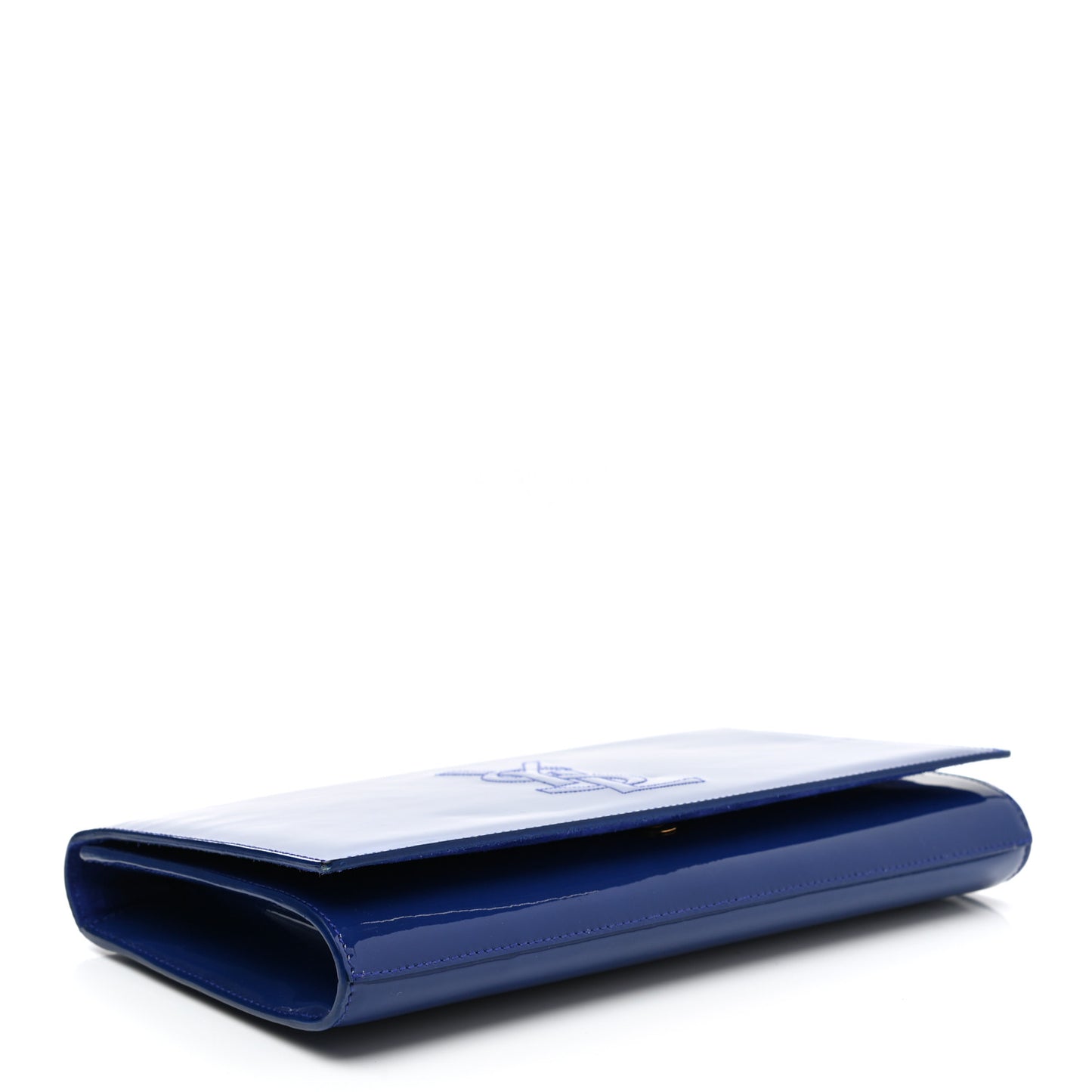 Patent Calfskin Monogram Large Belle De Jour Clutch Royal Blue