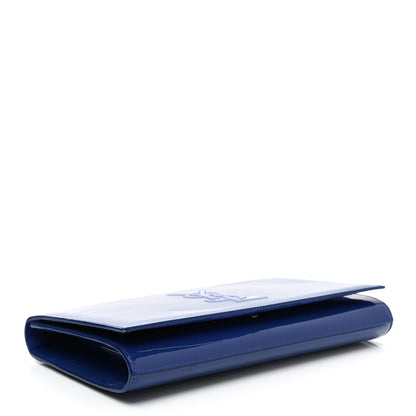 Saint Laurent Patent Calfskin Monogram Large Belle De Jour Clutch Royal Blue 4 of 7