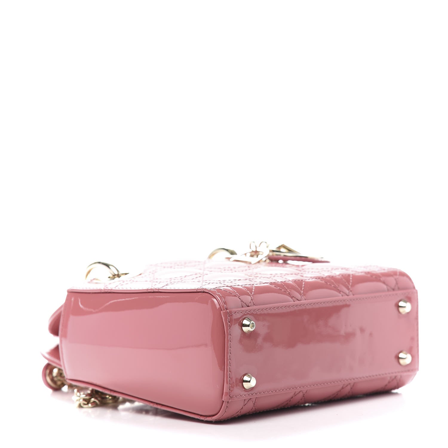 Christian Dior Patent Cannage Mini Lady Dior Pink 4 of 11
