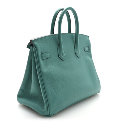 Hermes Taurillon Novillo Verso Birkin 25 Vert Verone Rose Lipstick 3 of 10