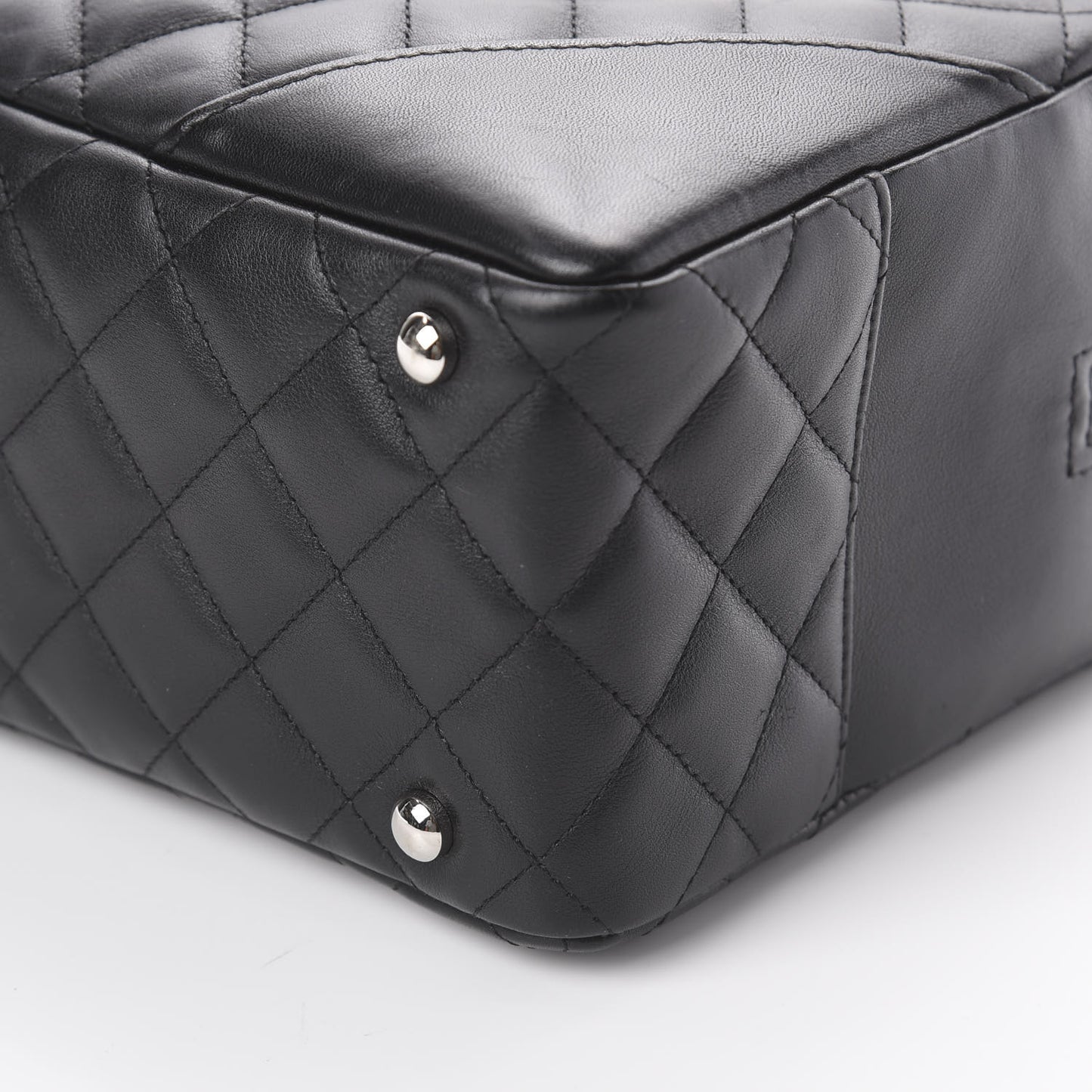 Calfskin Quilted Large Cambon Bowler Black