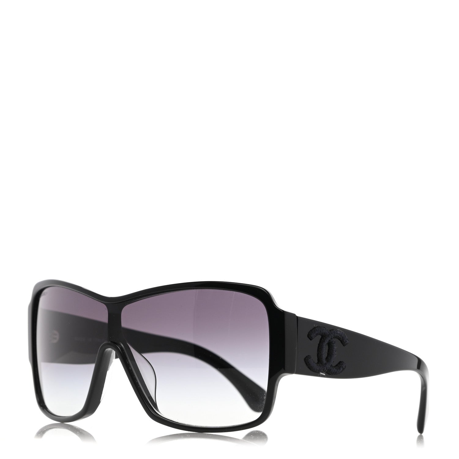 Chanel Acetate Shield Sunglasses 5449-A Black 1 of 7