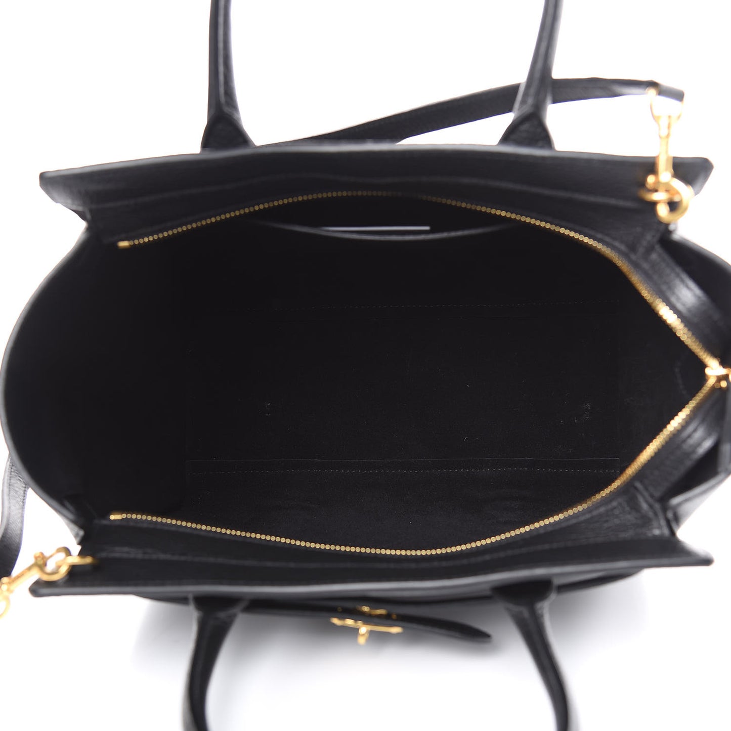 Small Classic Grain Small Bayswater Zip Tote Black