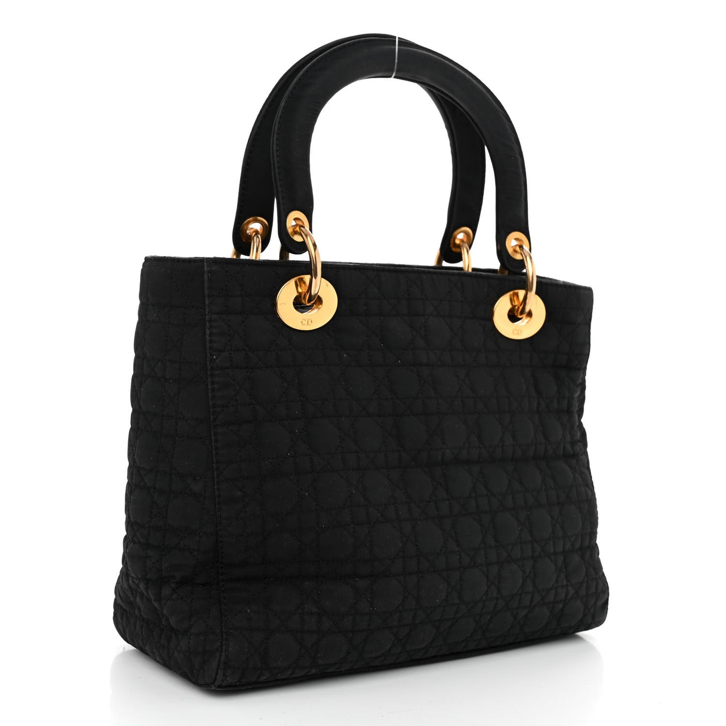 Nylon Cannage Medium Lady Dior Black