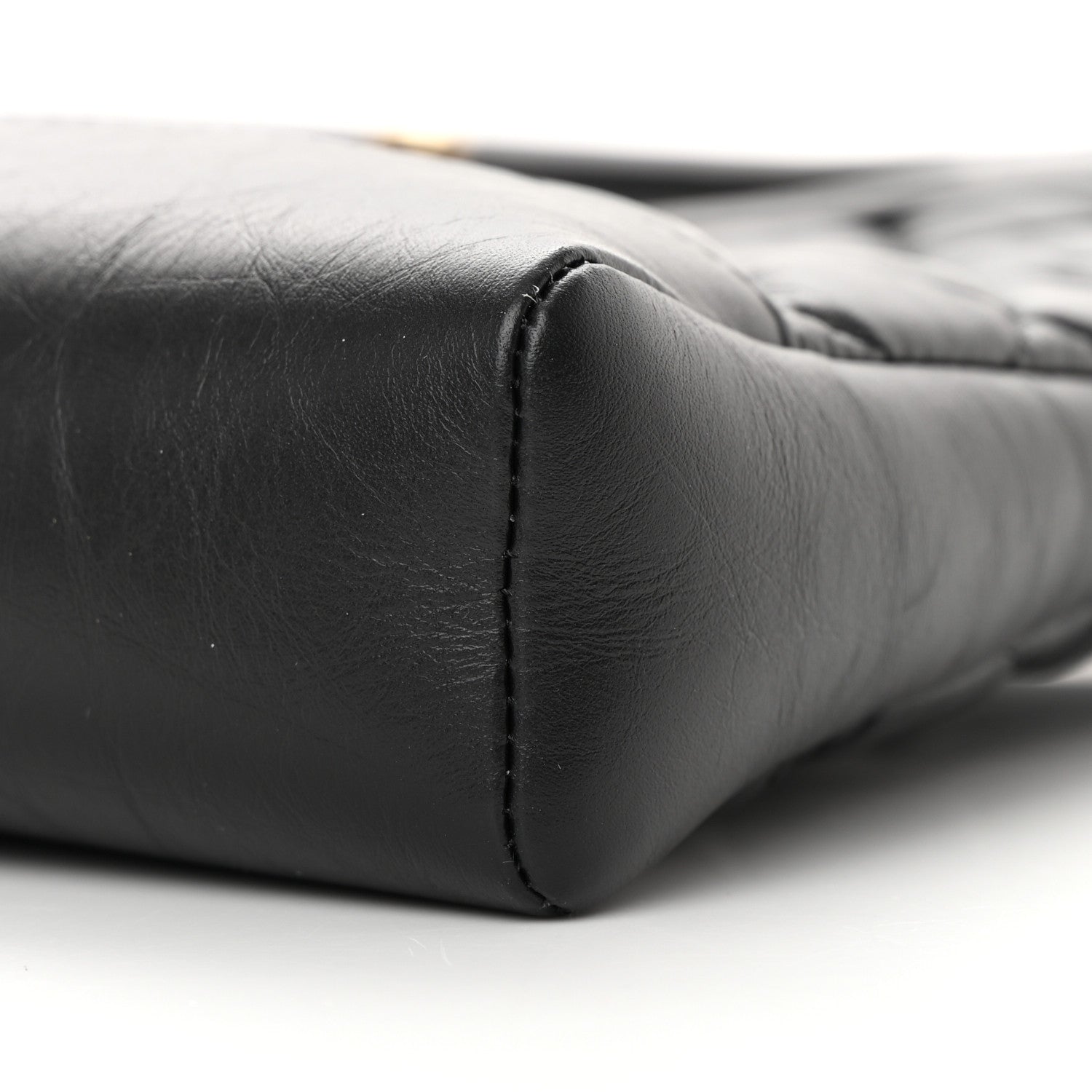 Chanel Shiny Crumpled Calfskin Quilted Mini 31 Shopping Bag Black 10 of 11