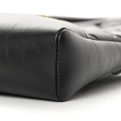 Chanel Shiny Crumpled Calfskin Quilted Mini 31 Shopping Bag Black 10 of 11