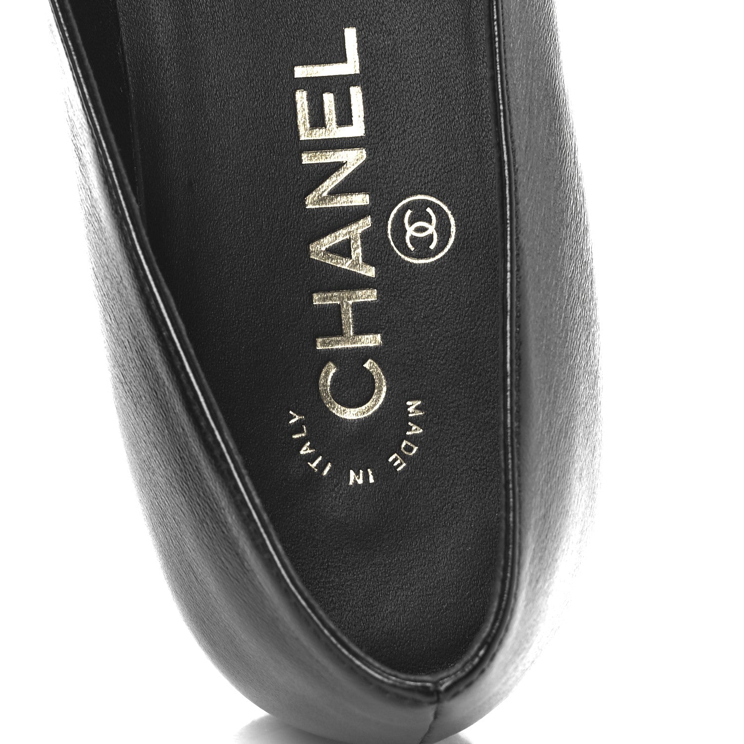 Chanel Shiny Lambskin Grosgrain Pearl Mary Jane Flats 38.5 Black 7 of 9