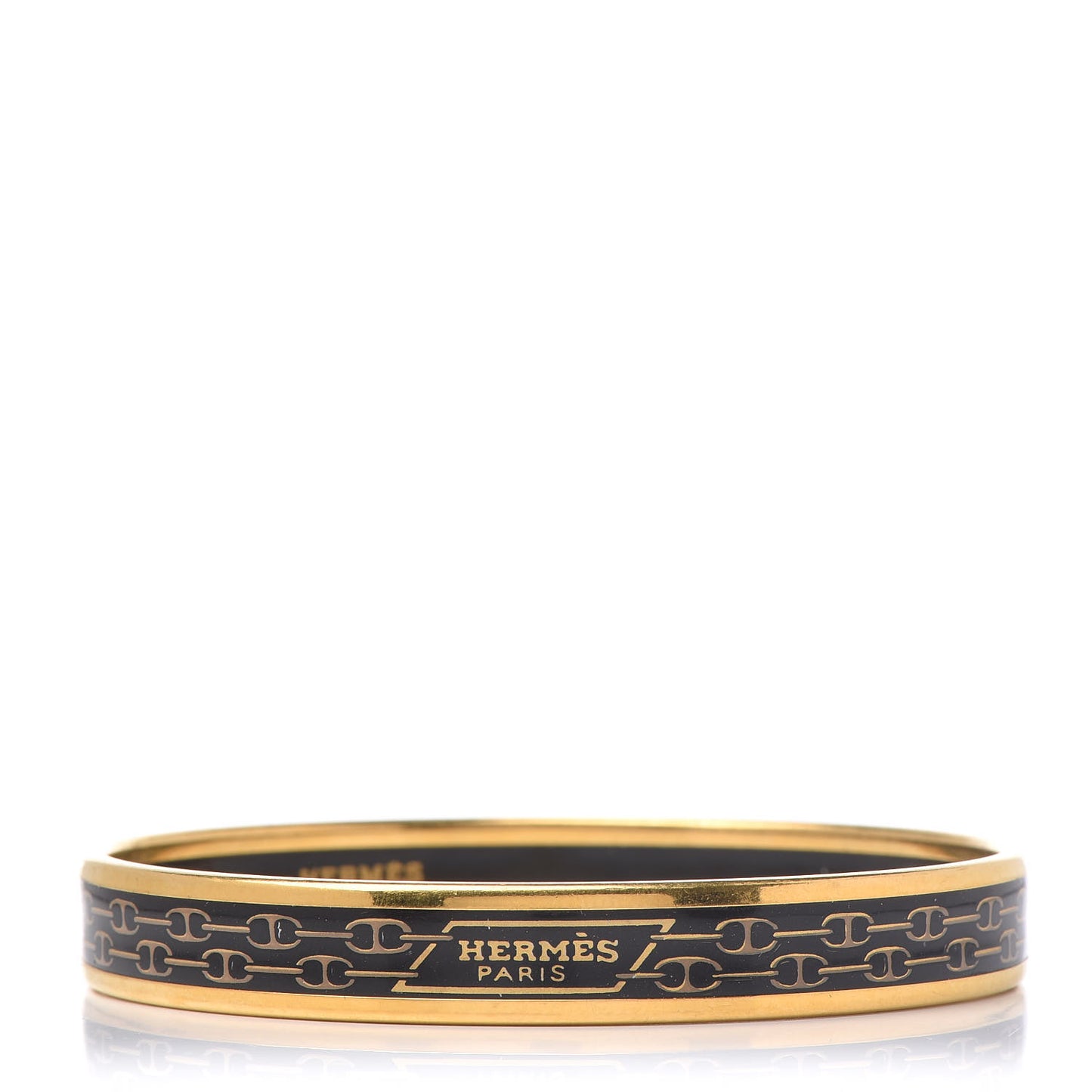 Enamel Narrow Printed Chain D Ancre Bracelet 70 Black