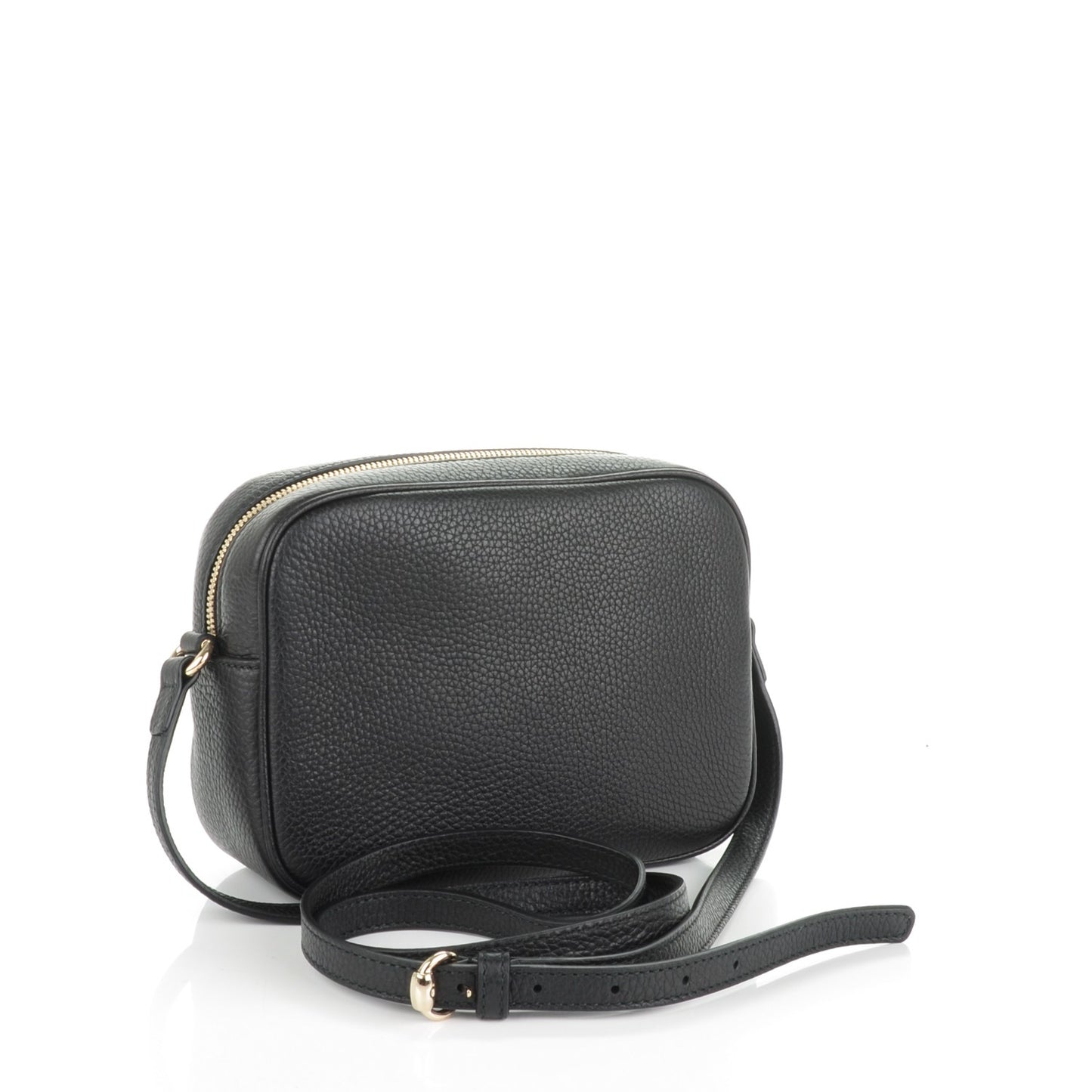 Pebbled Calfskin Small Soho Disco Bag Black