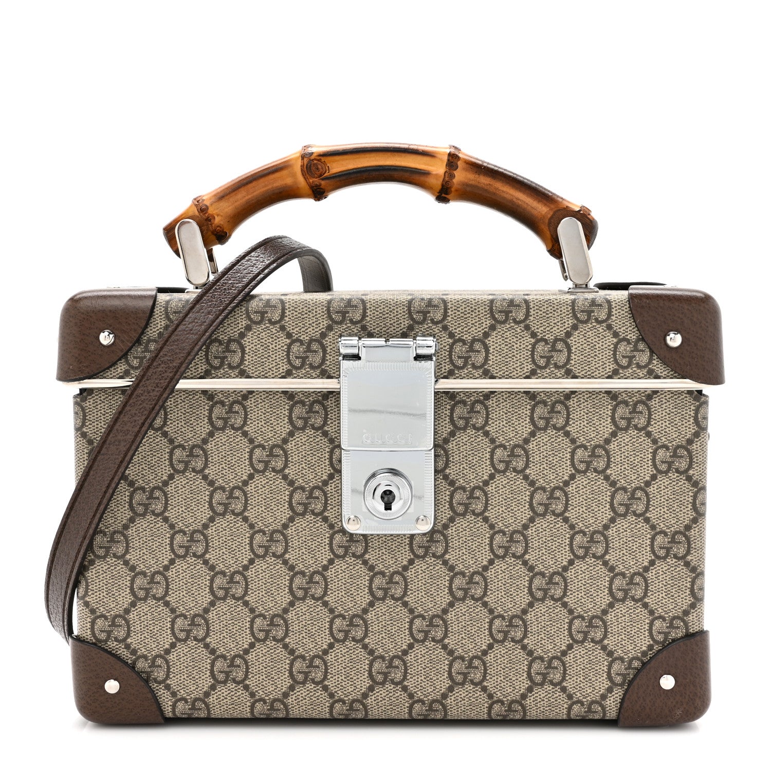Gucci GG Supreme Monogram Globe-Trotter Beauty Case Brown 1 of 10
