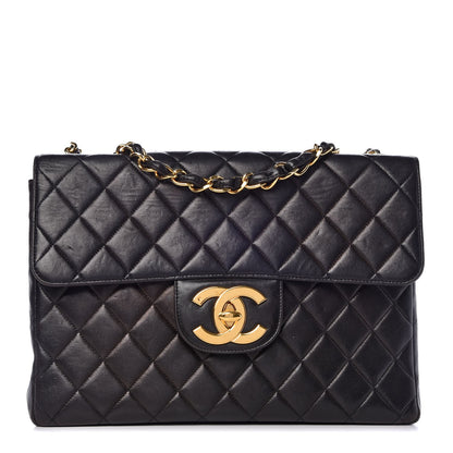 Chanel Lambskin Quilted Jumbo Single Flap Black 1 of 15