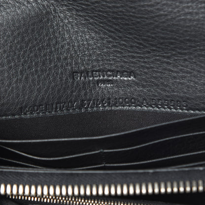 Balenciaga Calfskin Papier Money Zip Around Wallet Black 9 of 9